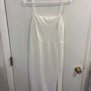 White Spaghetti-Strap Midi Dress